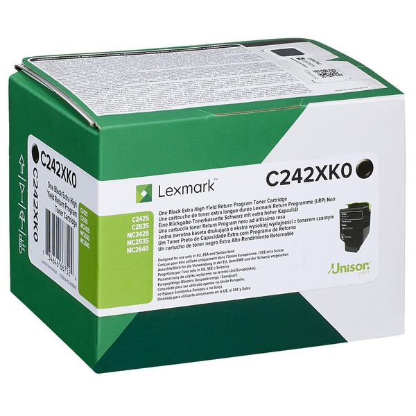 Lexmark Original Toner Schwarz 6.000 Seiten (C242XK0) FüR C2425Dw, C2535Dw, Mc2425Adw, Mc2535Adwe, Mc2640Adwe-image