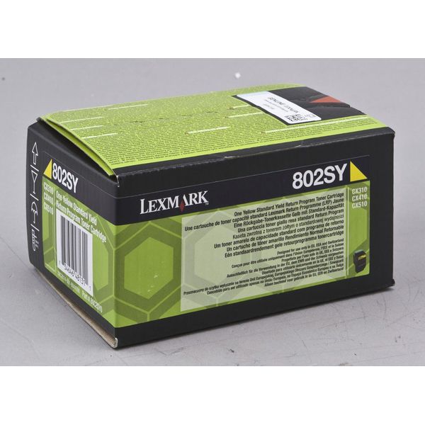 Lexmark Original 802SY Toner Gelb 2.000 Seiten (80C2SY0) FüRcx310N/Dn, Cx410E/De/Dte, Cx510De/Dhe/Dthe-image