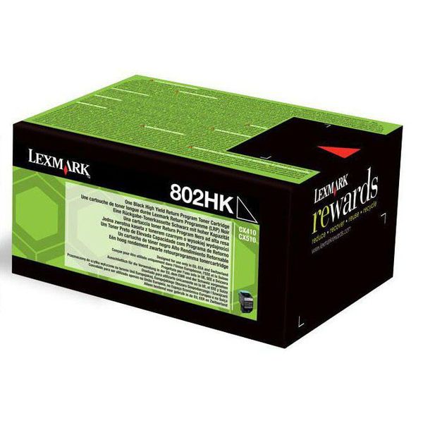 Lexmark Original 802HK Toner Schwarz 4.000 Seiten (80C2HK0) FüR Cx410E/De/Dte, Cx510De/Dhe/Dthe-image