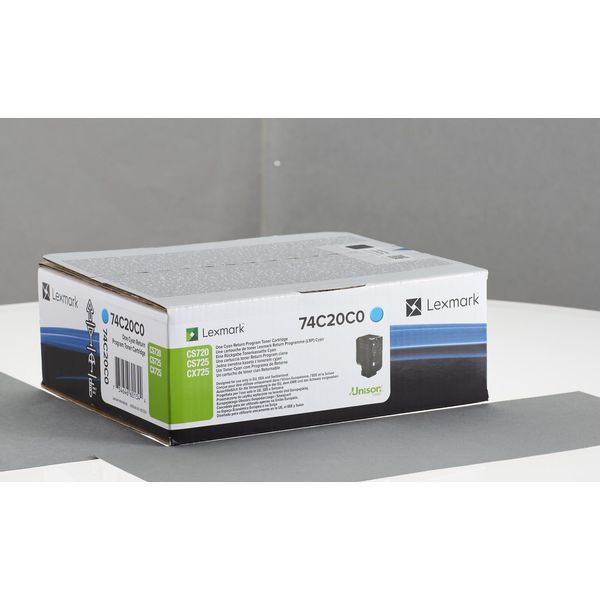 Lexmark Original Toner - Cyan (74C20C0) FüR Cs720De/Dte, Cs725De/Dte, Cx725De/Dhe/Dthe-image