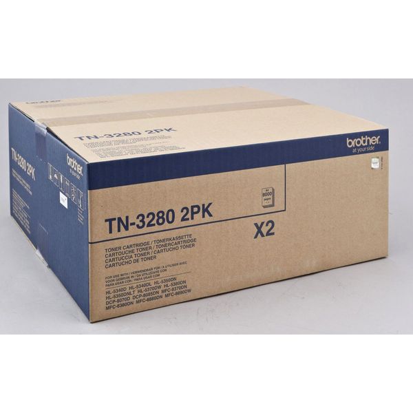 Brother Original TN3280 Toner Doppelpack Schwarz 2X 8.000 Seiten (TN-3280TWIN)-image