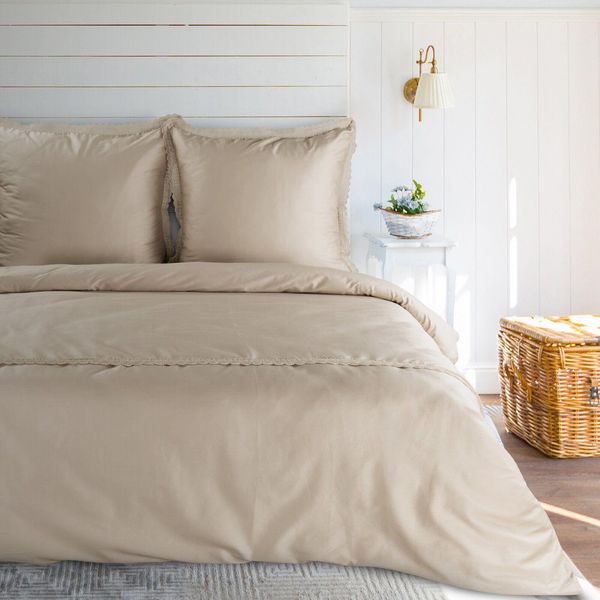Biancheria Da Letto Retro 6 Beige 160X200 2X Federe 70X80 Cm-image