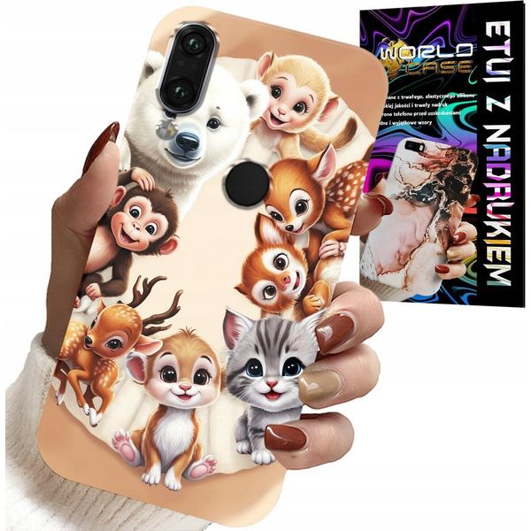 Custodia Per Huawei P Smart 2019 - Custodia Per Bambini Con Animali Della Foresta-image