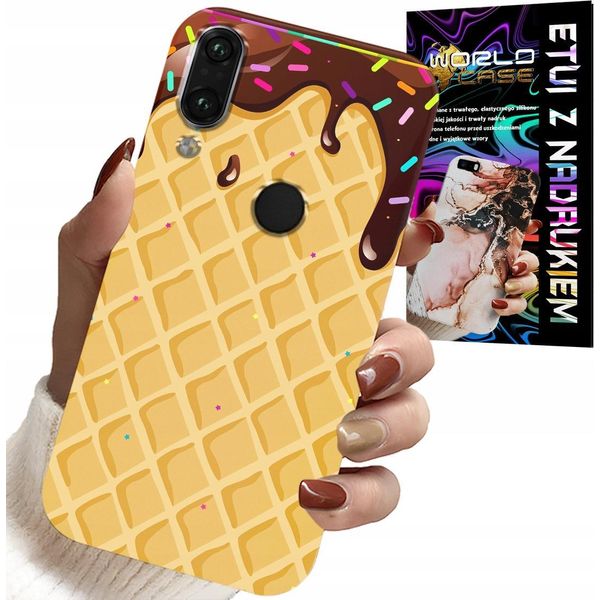 Custodia Per Huawei Y7 2019 - Con Motivo Di Wafer Ricoperto Di Cioccolato-image