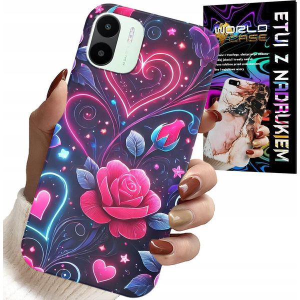 Custodia Per Xiaomi Redmi A2 - Cuore, Rosa, Custodia Per Adolescenti + Pellicola Protettiva-image