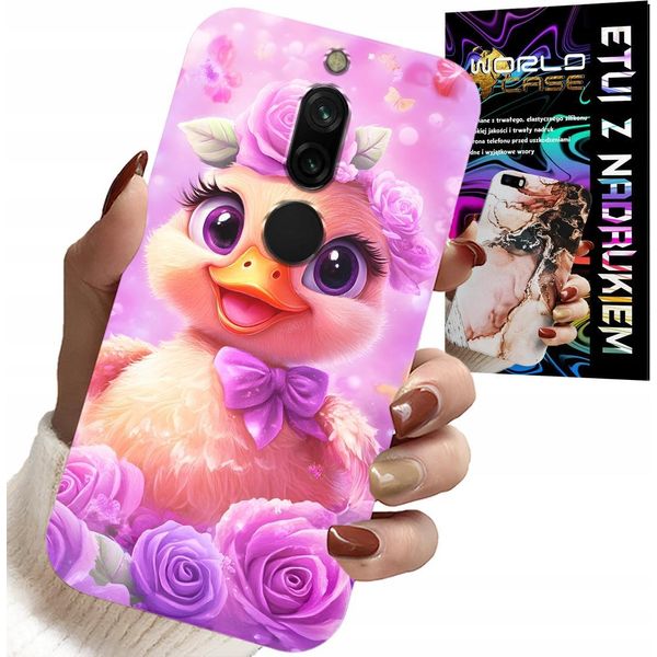 Custodia Per Xiaomi Redmi 8 - Paperellla Carina, Paperella Su Sfondo Rosa-image