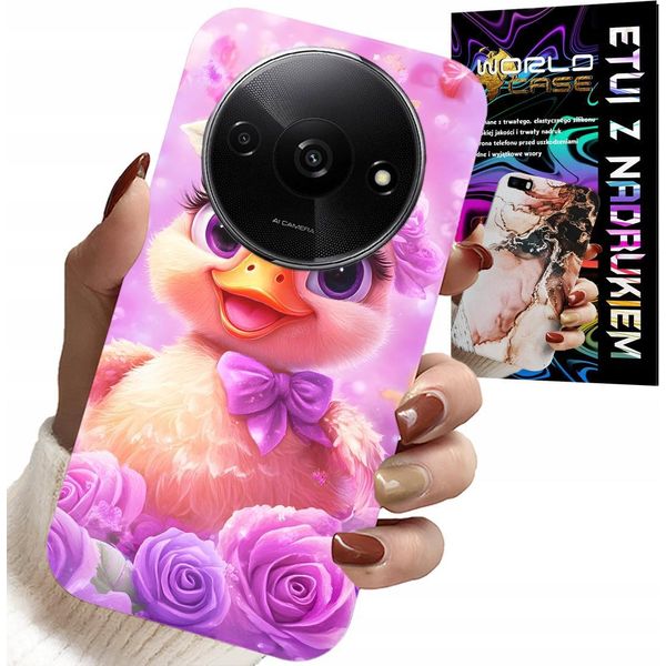 Custodia Per Xiaomi Redmi A3 - Paperellla Carina, Paperella Su Sfondo Rosa-image
