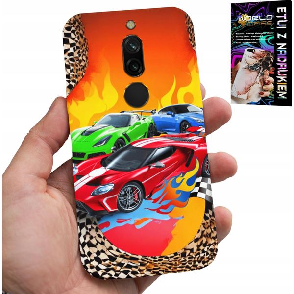 Custodia Per Xiaomi Redmi 8 - Per Bambini, Auto Da Corsa + Vetro-image