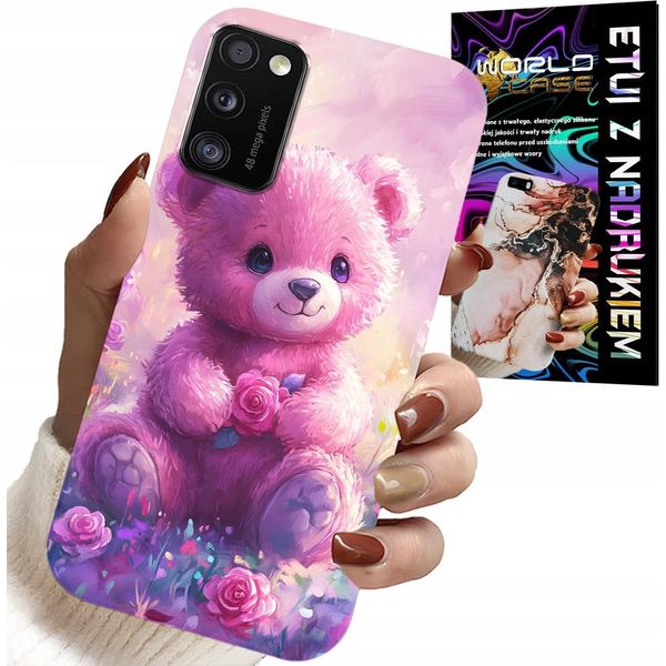 Custodia Per Xiaomi Poco M3 - Dolce Orsetto Su Sfondo Rosa, Custodia + Vetro-image