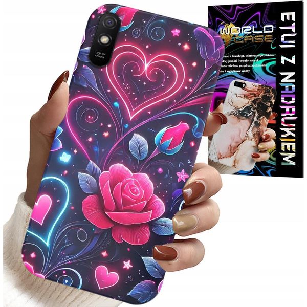 Custodia Per Xiaomi Redmi 9A - Cuore, Rosa, Teeny Custodia + Vetro-image