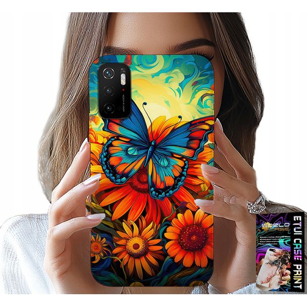 Custodia Per Xiaomi Poco M3 Pro 5G - Farfalle Farfalle Fiori Rose Custodia-image