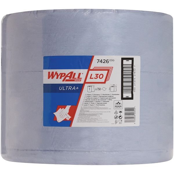 Panno Di Pulizia Wypall L30 Ultra 7426 L380Xb330Ca.Mm Blu Rl.-image