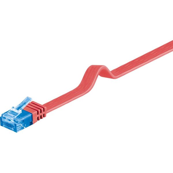 Goobay 96344 Cavo Patch Cat 6A Piatto, U/Utp, Rosso, 5 M - Materiale In Rame-image
