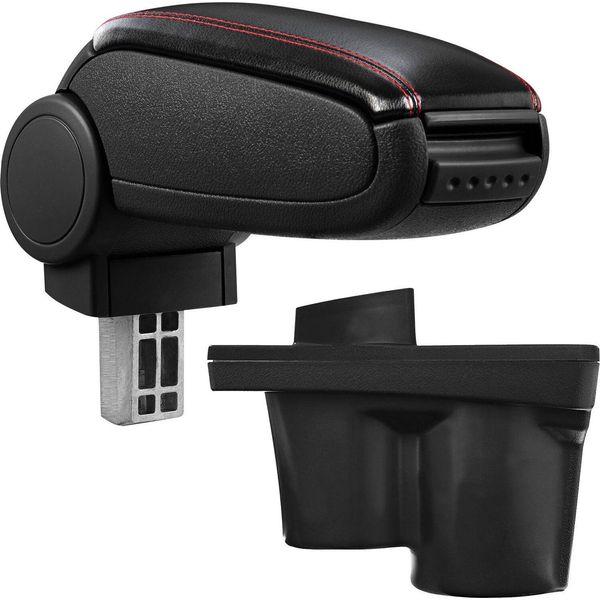 Bracciolo Centrale Mal Set Rivestimento In Pelle Nero / Rosso Per Opel Adam-image