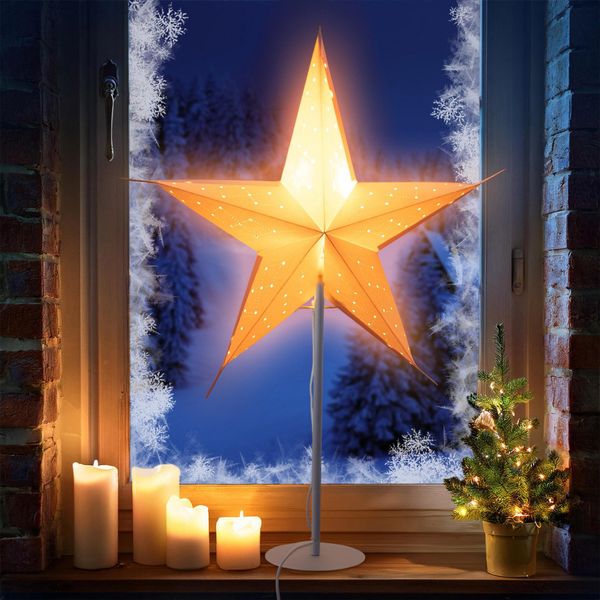 Lampada Da Tavolo Led Stella Di Natale Bianca - 68 X 44 Cm - Decorazione Da Tavolo Finestra Lampada Da Terra Stella-image