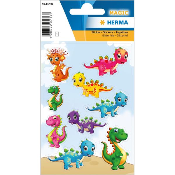 Herma 15486 Herma Sticker Magic "Kleine Dinos"", Aus Glitterfolie"-image