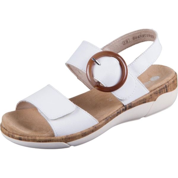 Remonte Sandalo Da Donna Chic E Resistente Con Chiusura A Velcro R6853, Misura:38 Eu, Colore:Bianco-image