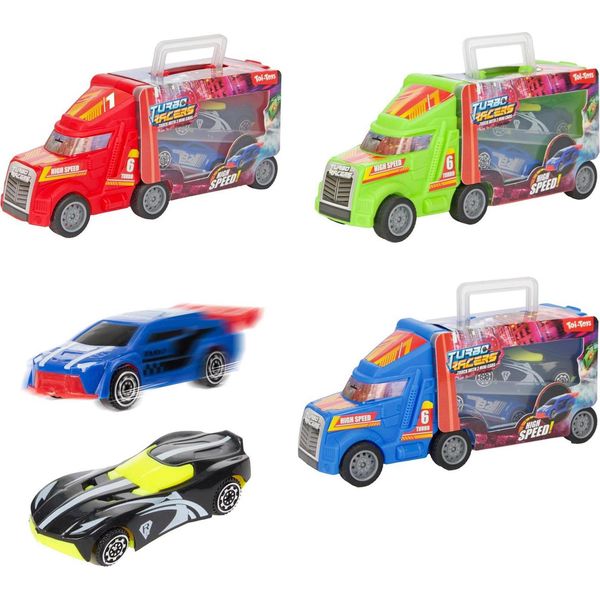 Toi-Toys Turbo Racers Camion Con Auto Da Corsa, 3Dlg.-image