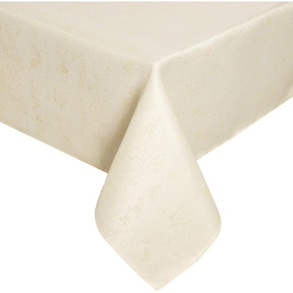Eurofirany | Tovaglia - 140 X 220 Cm - Tovaglia Color Crema - Accenti Dorati-image