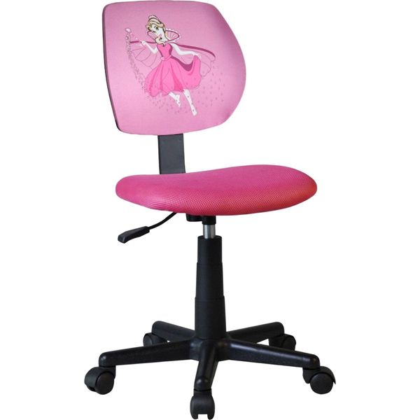 Casa Dolce Sedia Da Ufficio Per Bambini Zambina, Rosa, 38X45X77-89 Cm, Girevole E Regolabile In Altezza, Tessuto-image