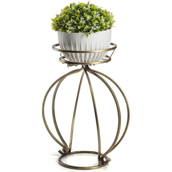Howhomely Portafiori 38X28X54 Cm Portapiante Nero-Oro Portafiori In Metallo-image