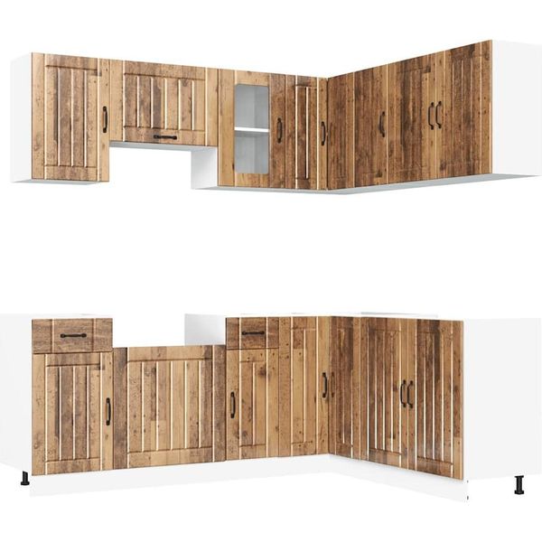 Syfax™ Set Mobili Da Cucina 11 Pz Lucca Legno Antico In Truciolato-image