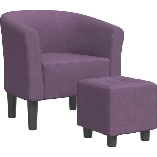 Syfax™ Poltrona Cabriolet Con Poggiapiedi Viola In Tessuto-image