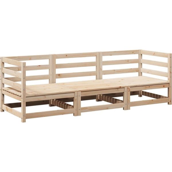 Syfax™ Set Divani Da Giardino 3 Pz In Legno Massello Di Pino-image
