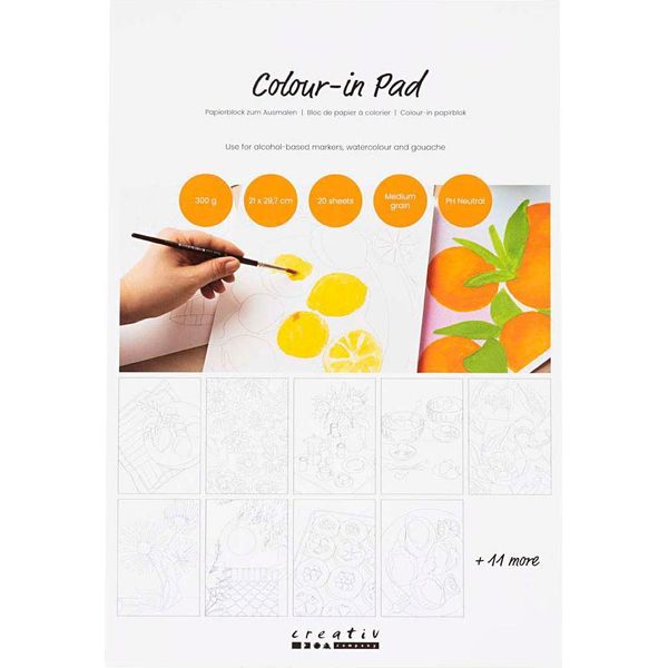 Creativ Company Carta Colorata, A4, Foglio 210 X 297 Mm, Pressata A Freddo, Grana Media, 300 G, Bianca, 20 Fogli 1 Pezzo-image