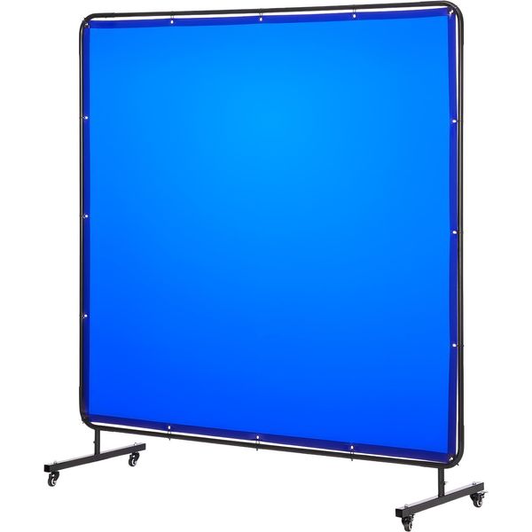 Tenda Per Saldatura Vevor, Schermo Di Protezione Per Saldatura 1740X1740 Mm, Schermo Di Protezione Per Saldatura In Vinile Ignifugo Con Ruote Girevoli Bloccabili E Protezione Uv A 6 Stadi Per Uso Officina/Industriale, Blu-image