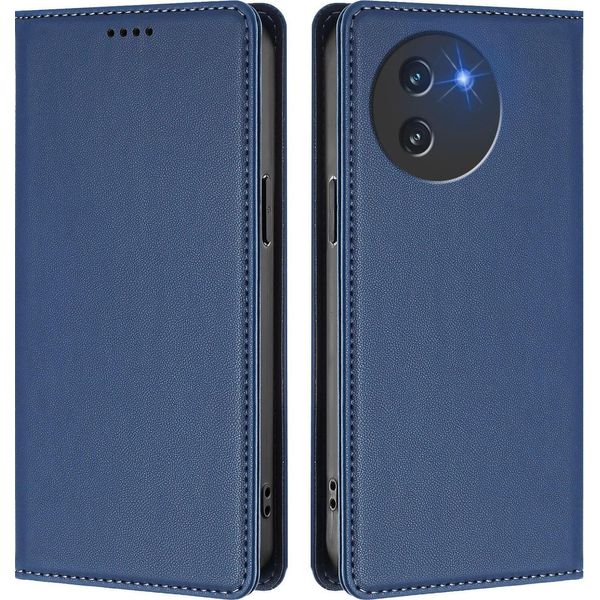 Custodia Per Telefono Cellulare Per Doogee Note 59 /Note 59 Pro,Poliuretanopelle Flip Cover Antiurto Custodia Magnetica Con Supporto Blu Scuro-image