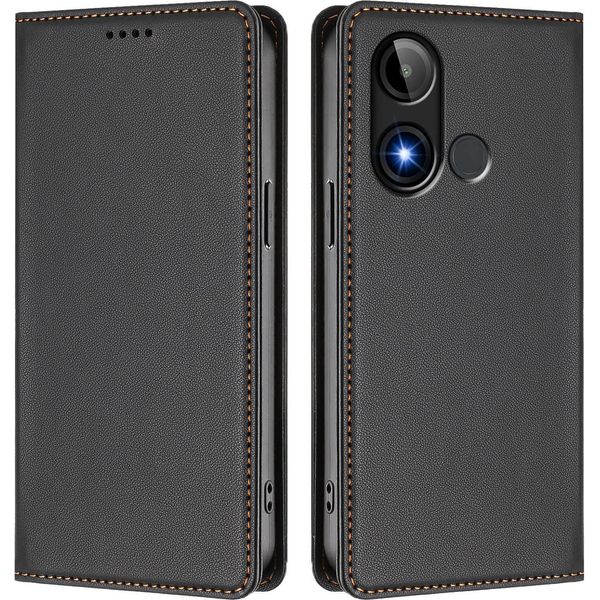 Custodia Per Telefono Cellulare Per Blu C9, Flip Cover In Finto Cuoio Antiurto Custodia Magnetica Con Supporto Nero-image