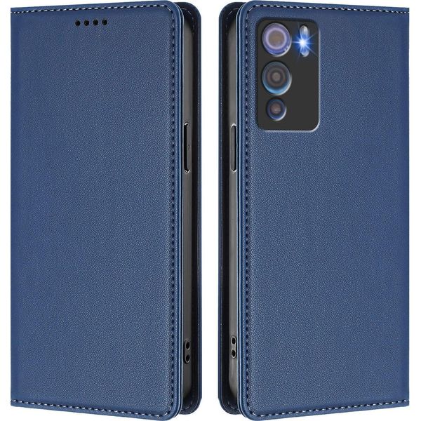 Custodia Per Telefono Cellulare Per Doogee N60 Pro, Flip Cover In Finto Cuoio Antiurto Magnetica Con Supporto Blu Scuro-image