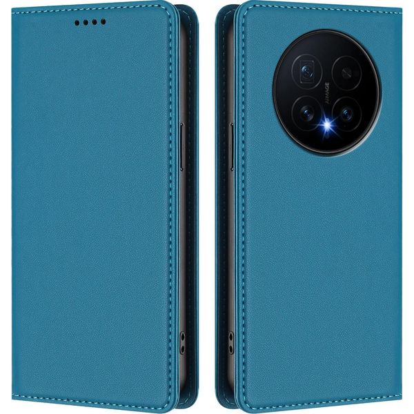 Custodia In Pelle Per Honor Magic8, Custodia Flip Magnetica In Finto Cuoio Con Supporto Lake Blu-image