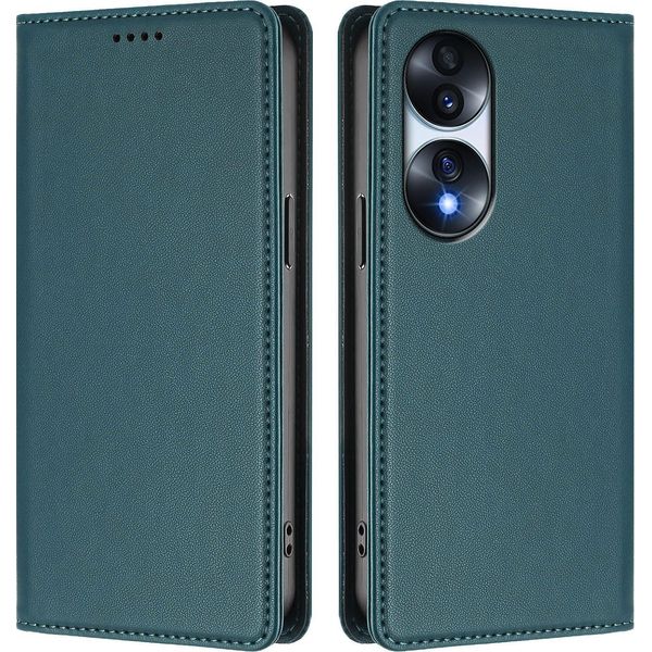 Custodia In Pelle Per Honor 70, Custodia Flip Magnetica In Finto Cuoio Con Supporto Verde-image