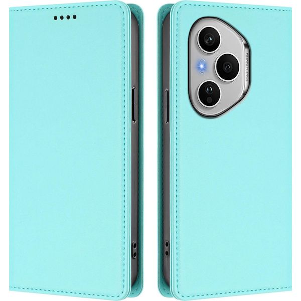 Custodia Per Telefono Cellulare Per Honor 400 Pro, Flip Cover In Finto Cuoio Antiurto Magnetica Con Supporto Turchese-image