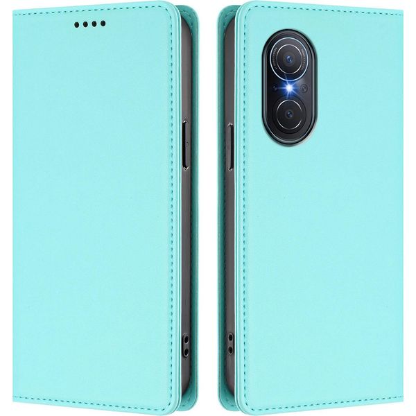 Custodia In Pelle Per Huawei Nova 9 Se/Honor 50 Se, Custodia Flip Magnetica In Finto Cuoio Con Supporto Verde Menta-image