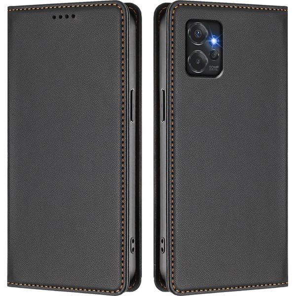 Custodia Per Motorola Moto G Power 5G 2023, Custodia Magnetica Antiurto Con Supporto In Finto Cuoio Flip Cover Nero-image