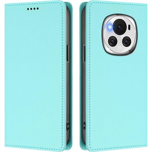 Custodia In Pelle Per Honor Magic6, Flip Case Magnetico In Finto Cuoio Con Supporto Verde Menta-image