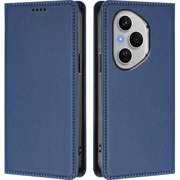 Custodia Per Telefono Cellulare Per Honor 400 Pro, Flip Cover In Finto Cuoio Antiurto Magnetica Con Supporto Blu Scuro-image