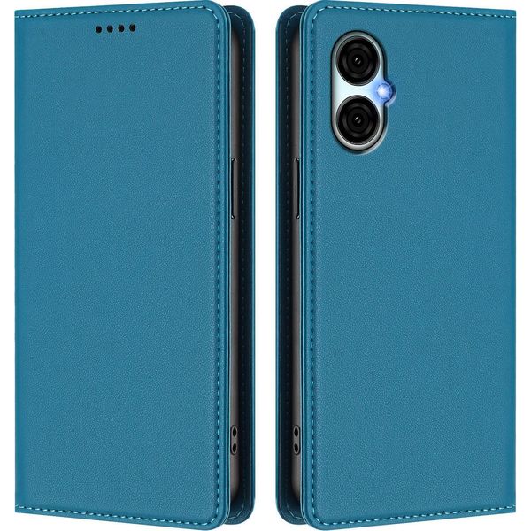 Custodia In Pelle Per Blu G53, Custodia Magnetica In Finto Cuoio Flip Con Supporto Lake Blu-image