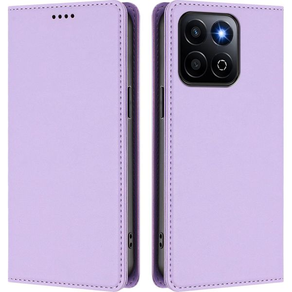 Custodia Per Cellulare Per Honor X7C 4G/Honor 200 Smart,Poliuretanoleather Flip Cover Custodia Magnetica Antiurto Con Supporto Viola-image