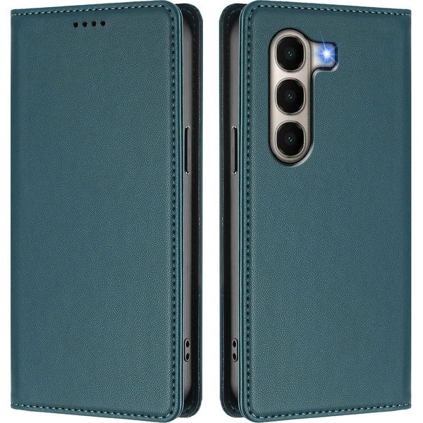 Custodia In Pelle Per Itel A95, Flip Case Magnetico In Finto Cuoio Con Supporto Verde-image