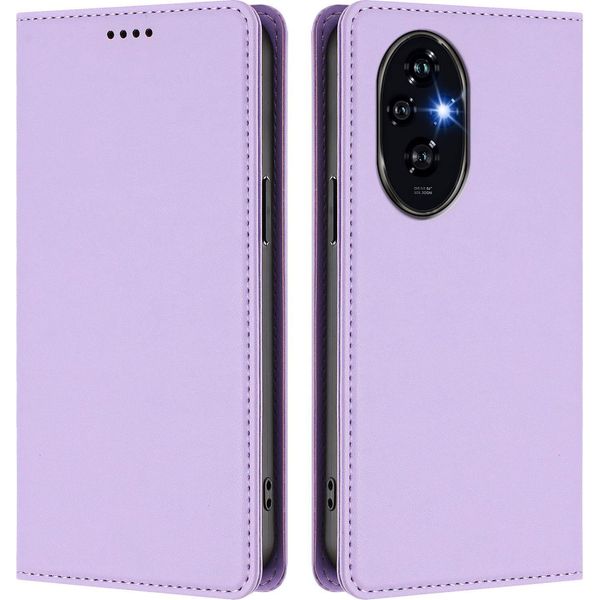 Custodia Per Telefono Cellulare Per Honor 200 Pro, Flip Cover In Finto Cuoio Antiurto Magnetica Con Supporto Viola-image