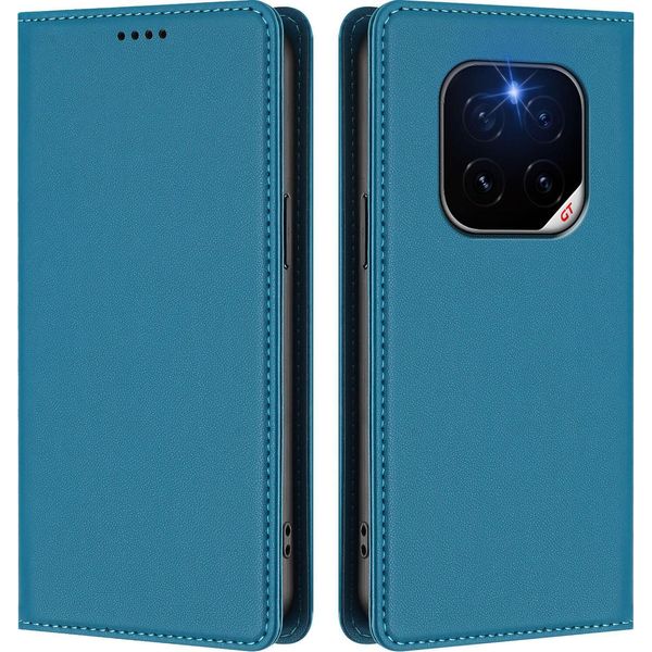 Custodia Per Telefono Cellulare Per Honor Gt Pro, Flip Cover In Finto Cuoio Antiurto Magnetica Con Supporto Blu-image