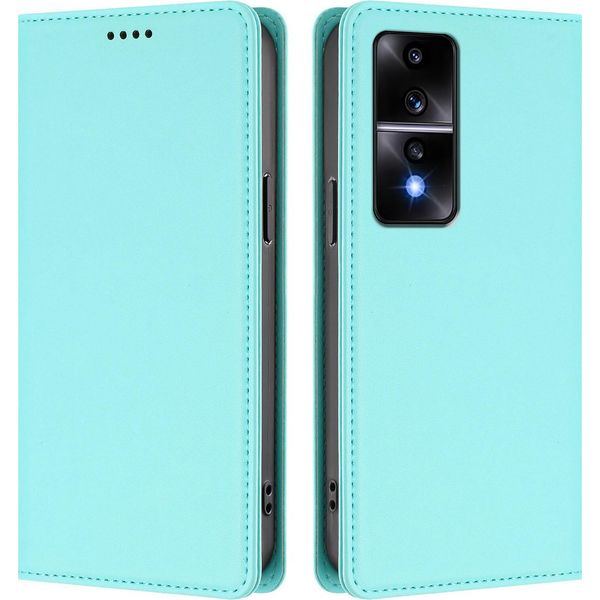 Custodia Per Telefono Cellulare Per Honor 80 Gt, Flip Cover In Finto Cuoio Antiurto Magnetica Con Supporto Turchese-image