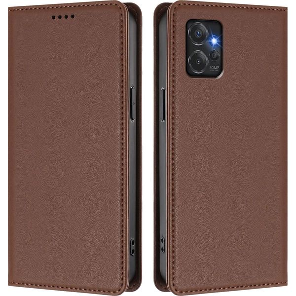 Custodia Per Motorola Moto G Power 5G 2023, Custodia Magnetica Antiurto Con Supporto In Finto Cuoio Flip Cover Marrone-image