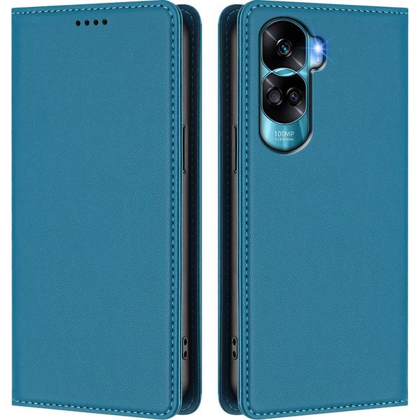 Custodia In Pelle Per Honor 90 Lite, Custodia Flip Magnetica In Finto Cuoio Con Supporto Lake Blu-image