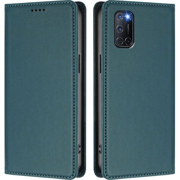 Custodia In Pelle Per Oppo A52 / A92 / A72 4G, Custodia Flip Magnetica In Finto Cuoio Con Supporto Verde-image