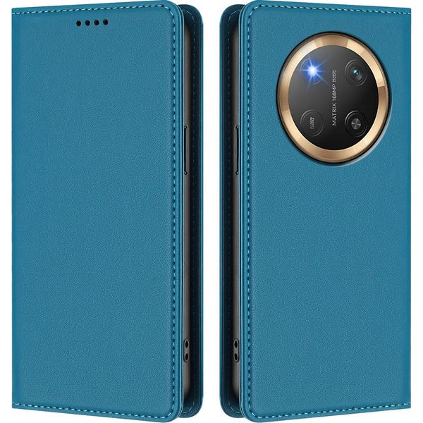 Custodia In Pelle Per Honor X9C/Magic7 Lite, Custodia Flip Magnetica In Finto Cuoio Con Supporto Lake Blu-image